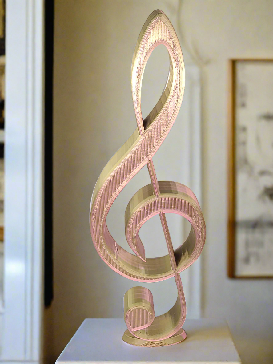 Musical G Clef Wall Hanging Decor, Music Note Statue, Treble Clef Art, Metal G Clef Wall Sculpture, Wall Art Statue, Musical Home Decor,