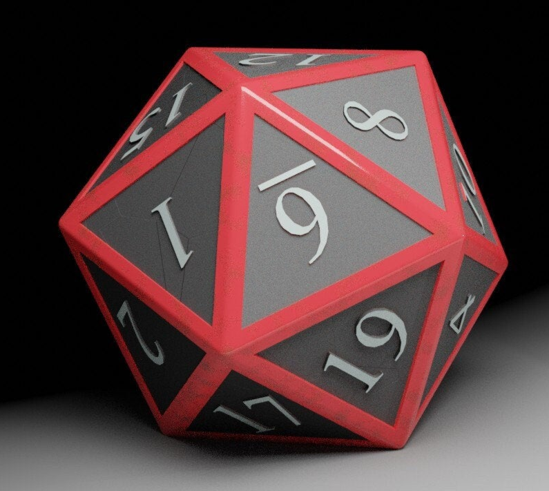 Giant Dice D20 10"-6" (250MM-150mm) dungeons and dragons dice set dnd