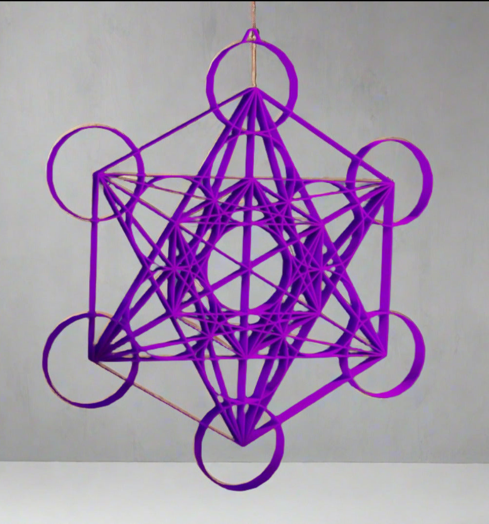 Sacred Geometry Metatron's Cube Wall Decor, Geometric Mobile Hanging Art, Metatron's Cube Sacred Geometry Hanging Art, Geometric Design,